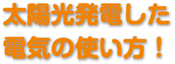 太陽光発電した電気の使い方